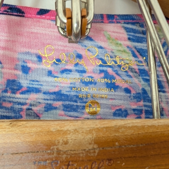 Lilly Pulitzer Dress Womens M Pink Tiki Blue Surfcrest Out On A Limb Swing Mini - Picture 5 of 10